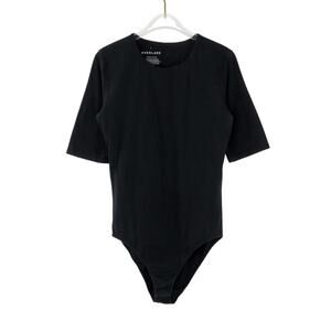 Everlane The Short-Sleeve Crew Neck Bodysuit Black Bodysuit Medium